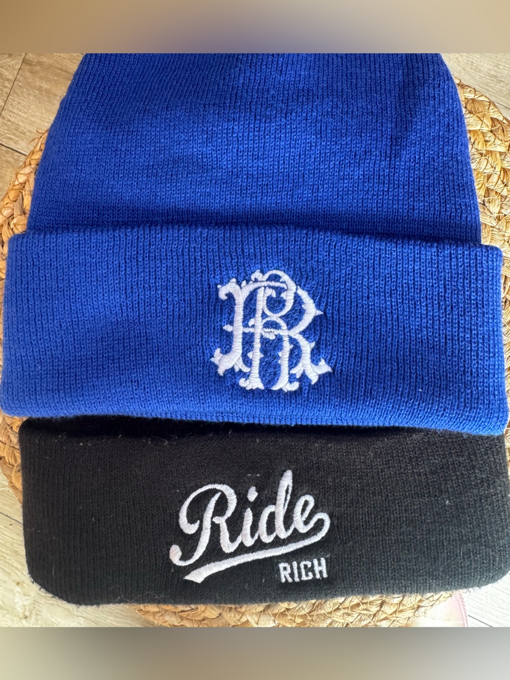 Ride Rich Beanies black and blue